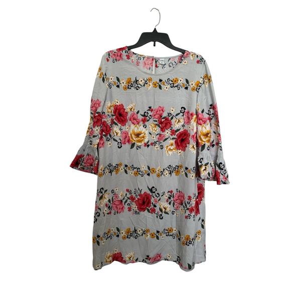 Old Navy floral flutter sleeve Size L red pink and yellow Maxi Dress - Picture 2 of 10